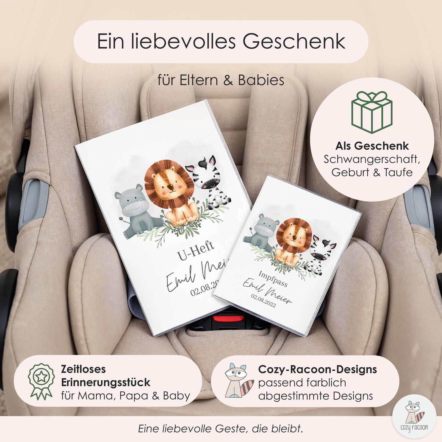 Wilde Freunde U-Heft und Impfpasshülle Mit Personalisierung