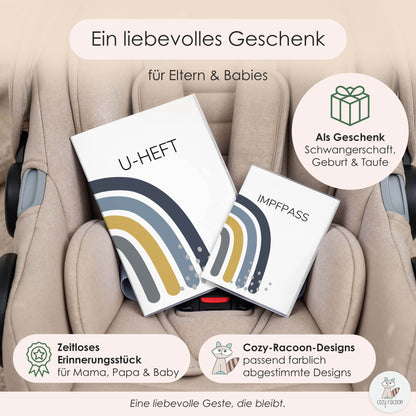 Regenbogen Blau U-Heft und Impfpasshülle Ohne Personalisierung
