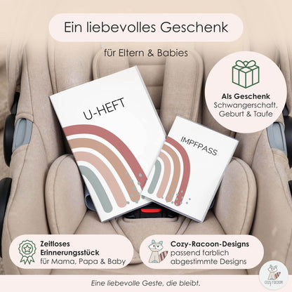 Regenbogen Altrosa U-Heft und Impfpasshülle Ohne Personalisierung