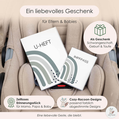 Regenbogen Jadegrün U-Heft und Impfpasshülle Ohne Personalisierung