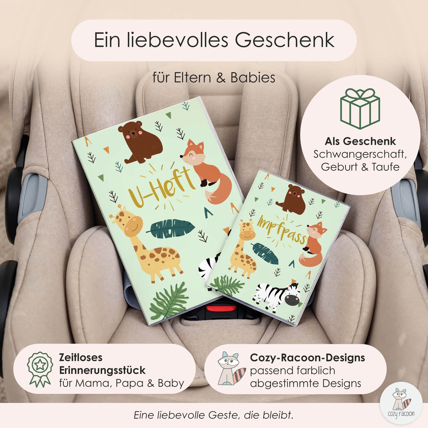 Zebra & Giraffe U-Heft und Impfpasshülle Ohne Personalisierung
