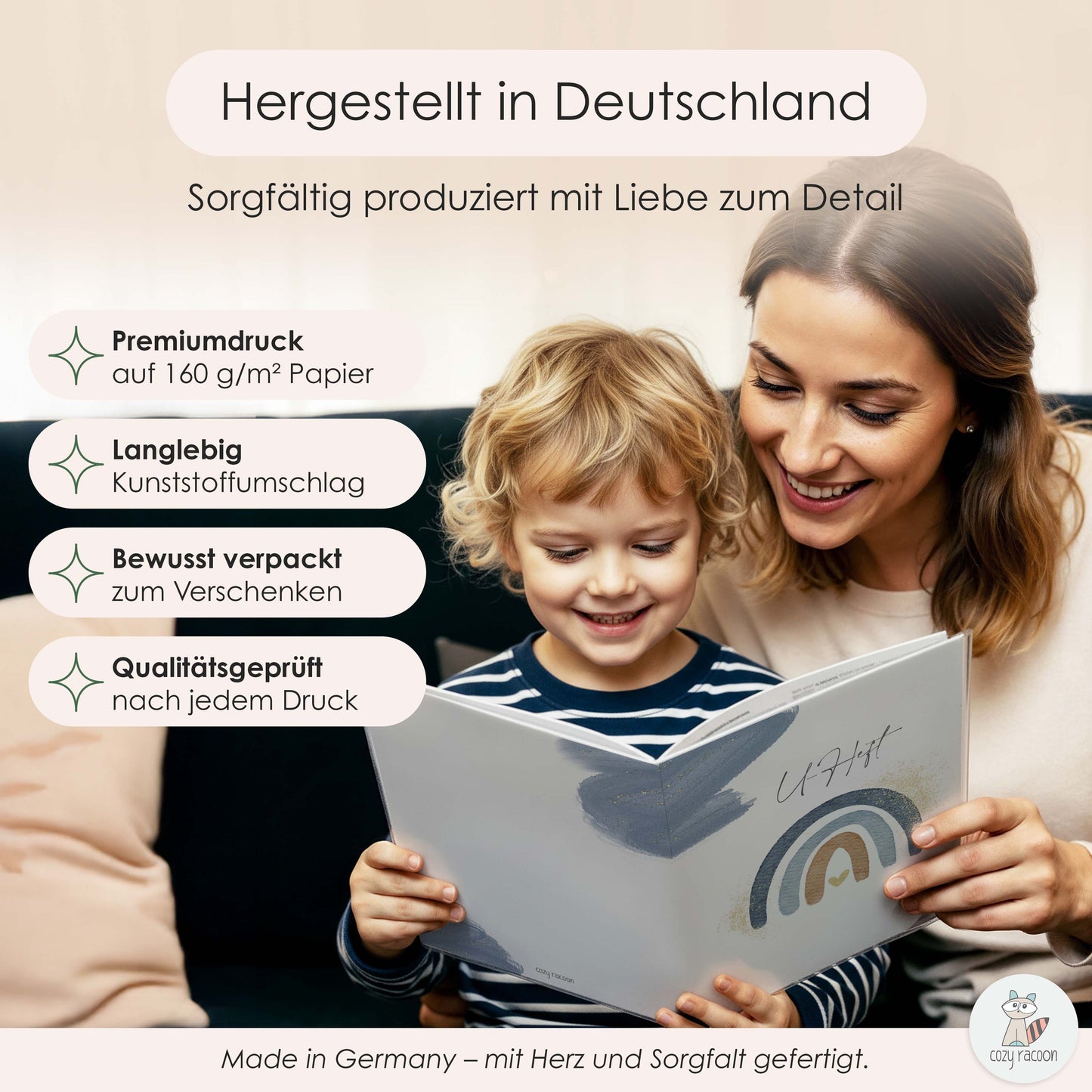 Wasserfarben Blau U-Heft und Impfpasshülle Ohne Personalisierung