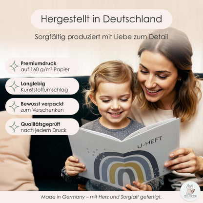 Regenbogen Blau U-Heft und Impfpasshülle Ohne Personalisierung