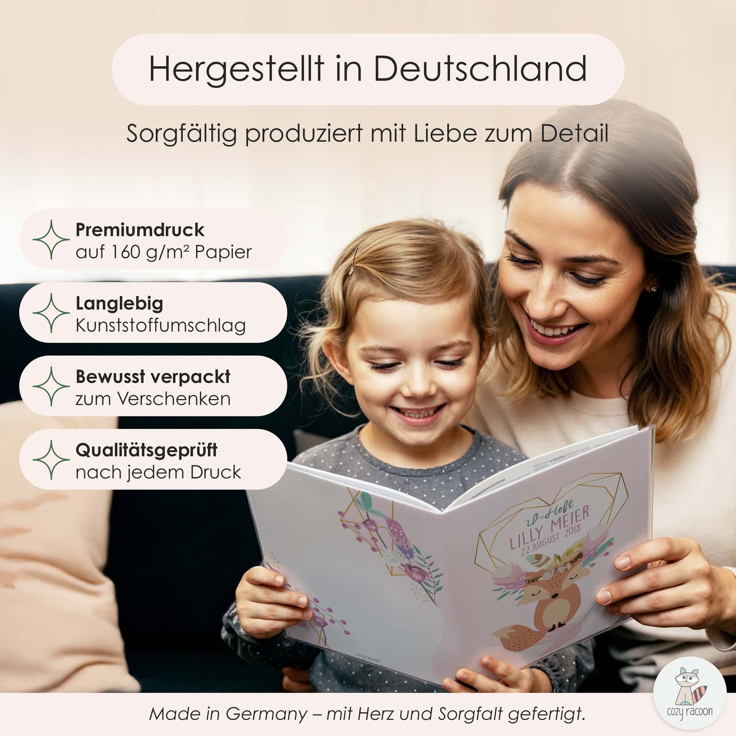 Boho Fuchs Rosa U-Heft und Impfpasshülle Mit Personalisierung