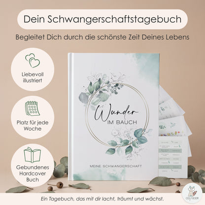 Floral Tagebuch für die Schwangerschaft