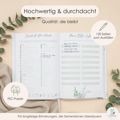 Floral Tagebuch für die Schwangerschaft
