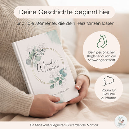 Floral Tagebuch für die Schwangerschaft