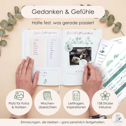 Floral Tagebuch für die Schwangerschaft