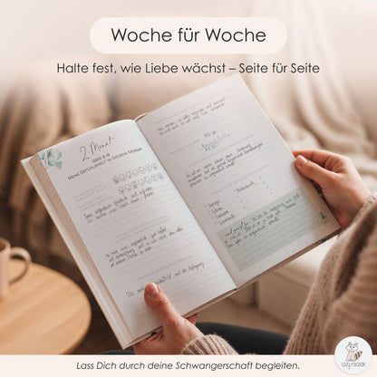 Floral Tagebuch für die Schwangerschaft