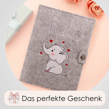 Elefant Mutterpasshülle aus Filz Ohne Personalisierung
