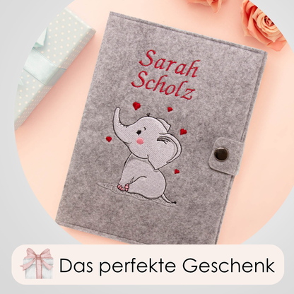 Elefant Mutterpasshülle aus Filz Mit Personalisierung