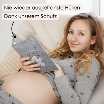 Elefant Mutterpasshülle aus Filz Ohne Personalisierung