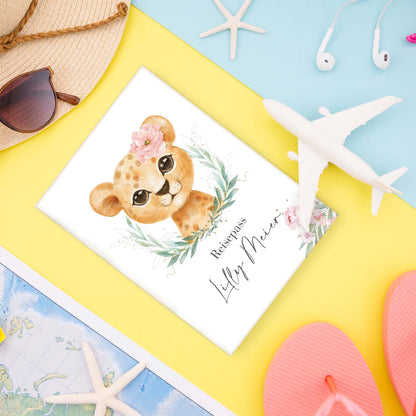 Löwen Mädchen Reisepasshülle für Kinder Mit Personalisierung
