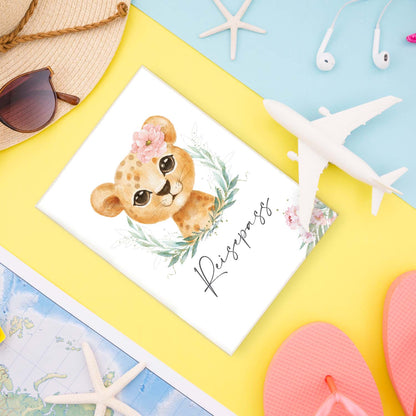 Löwen Mädchen Reisepasshülle für Kinder