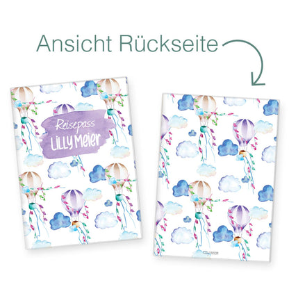 Heißluftballon Reisepasshülle für Kinder Mit Personalisierung