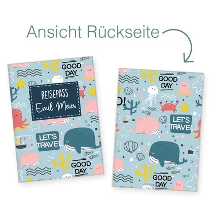 Ocean Reisepasshülle für Kinder Mit Personalisierung