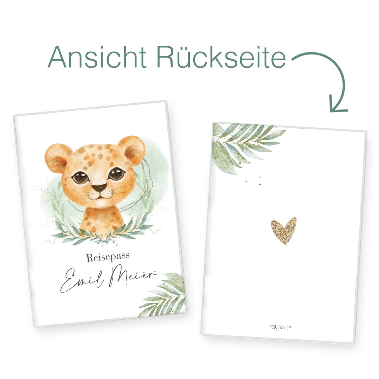 Löwen Junge Reisepasshülle für Kinder Mit Personalisierung