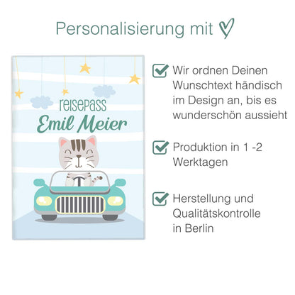 Cat Reisepasshülle für Kinder Mit Personalisierung