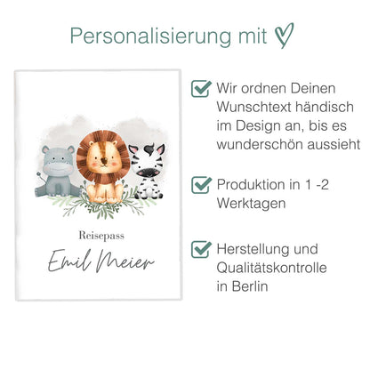 Wilde Freunde Reisepasshülle für Kinder Mit Personalisierung