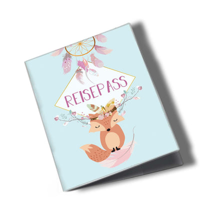 Boho Fuchs Blau Reisepasshülle für Kinder
