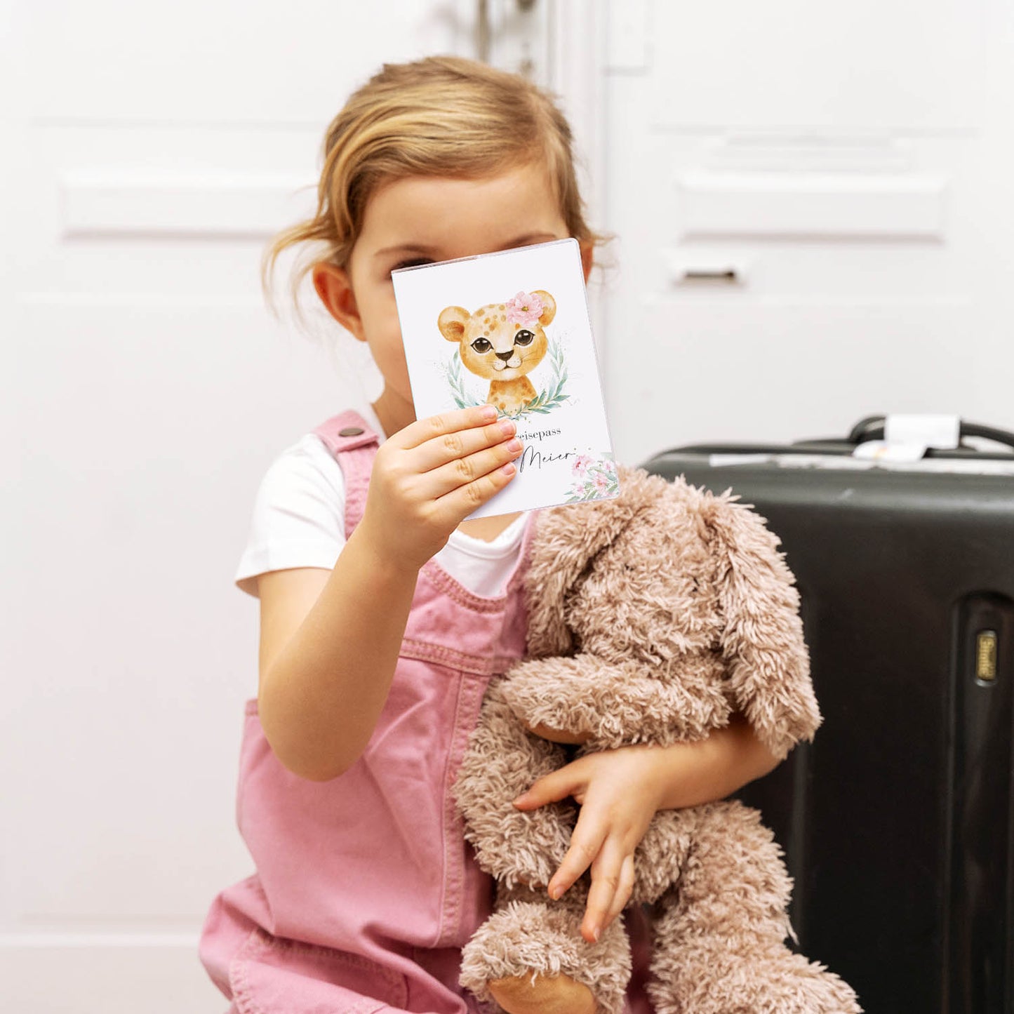 Löwen Mädchen Reisepasshülle für Kinder Mit Personalisierung