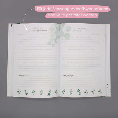 Floral Tagebuch für die Schwangerschaft