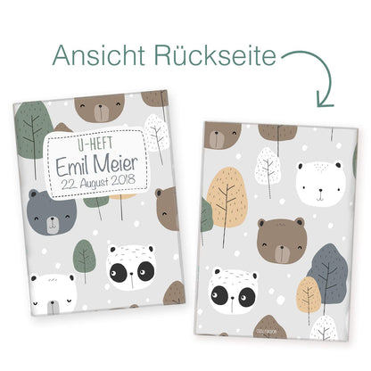Bären U-Heft und Impfpasshülle Mit Personalisierung