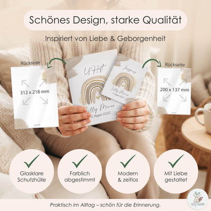 Wasserfarben Natural U-Heft und Impfpasshülle Mit Personalisierung