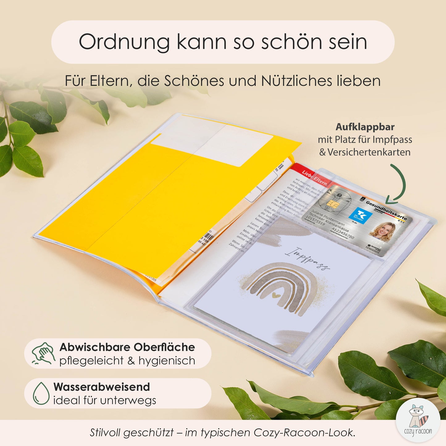 Wasserfarben Natural U-Heft und Impfpasshülle Ohne Personalisierung