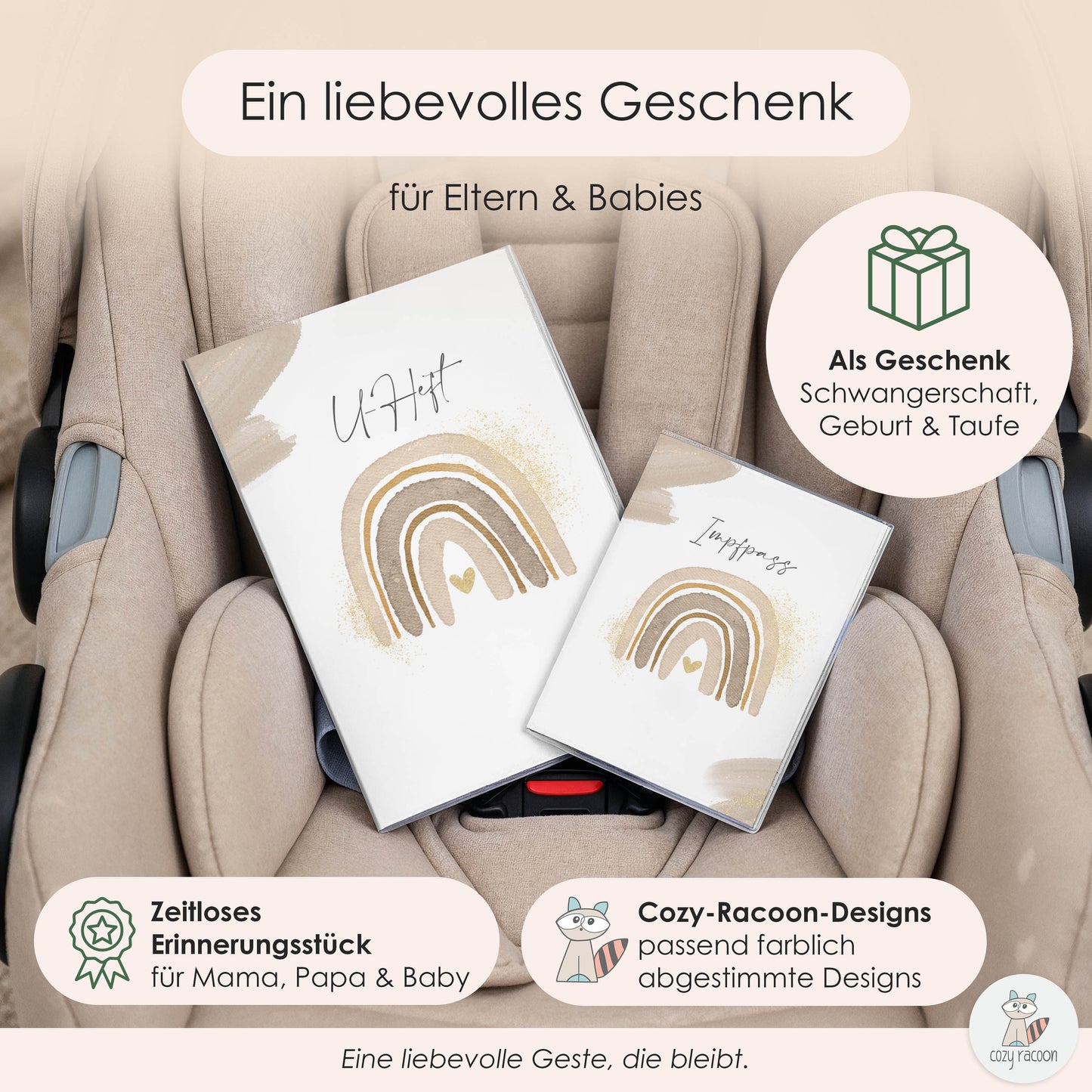 Wasserfarben Natural U-Heft und Impfpasshülle Ohne Personalisierung