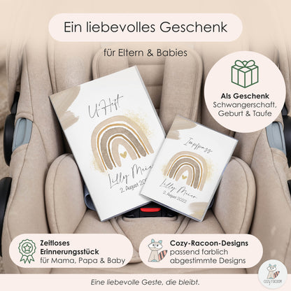 Wasserfarben Natural U-Heft und Impfpasshülle Mit Personalisierung